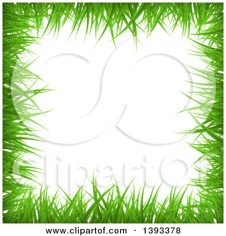 Clipart of a Grass Border Frame - Royalty Free Vector Illustration by vectorace