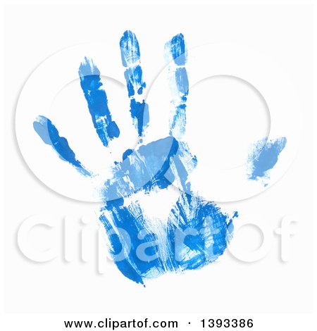 Clipart of a Blue Paint Hand Print - Royalty Free Vector Illustration by vectorace