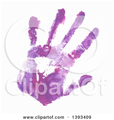 Clipart of a Purple Paint Hand Print - Royalty Free Vector Illustration by vectorace