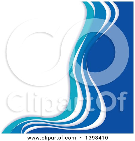 Clipart of a Blue Wave Background - Royalty Free Vector Illustration by vectorace