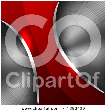 Clipart of a Red and Metal Background - Royalty Free Vector Illustration by vectorace
