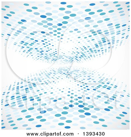 Clipart of a Background of Blue Halftone on White - Royalty Free Vector Illustration by vectorace