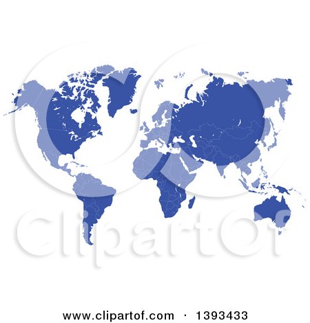 Clipart of a Blue World Atlas Map - Royalty Free Vector Illustration by vectorace