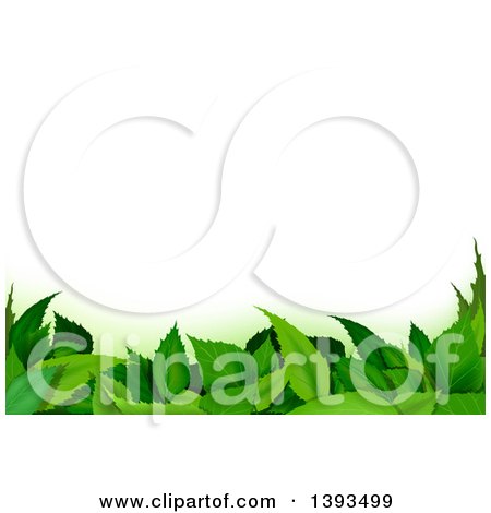 Clipart of a Background of Green Leaves on White - Royalty Free Vector Illustration by dero