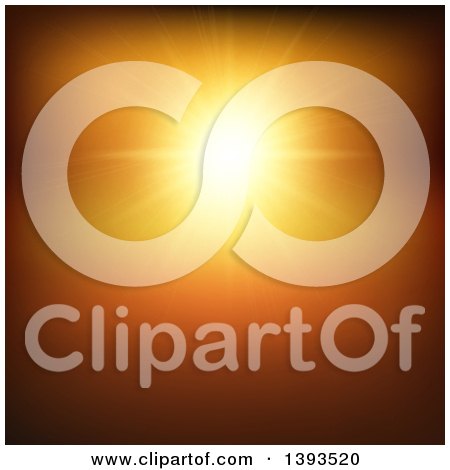 Clipart of a Sunset Background in Orange - Royalty Free Vector Illustration by KJ Pargeter