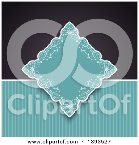 Clipart of a Diamond Frame over Stripes and Black - Royalty Free Vector Illustration by KJ Pargeter