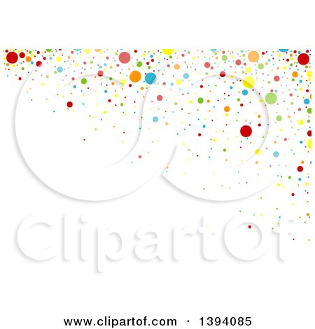 Clipart of a Colorful Confetti Background with Text Space on White - Royalty Free Vector Illustration by dero