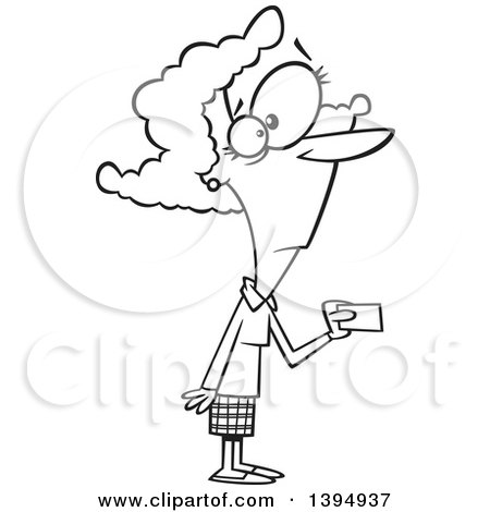 Clipart of a Cartoon Black and White Woman Making a Purchase with a Credit or Debit Card - Royalty Free Vector Illustration by toonaday
