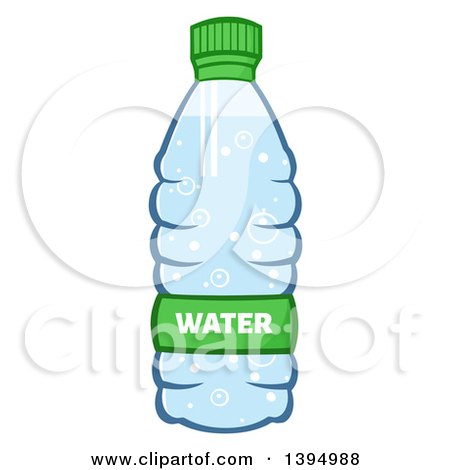 Clipart of a Cartoon Bottled Water - Royalty Free Vector Illustration by Hit Toon