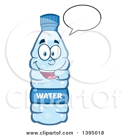Clipart of a Cartoon Bottled Water Mascot Talking - Royalty Free Vector Illustration by Hit Toon