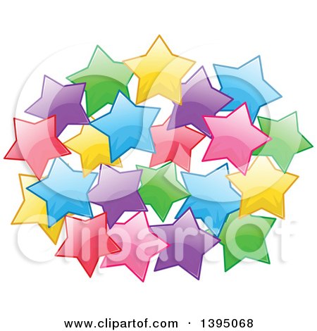 Clipart of a Colorful Cluster of Stars - Royalty Free Vector Illustration by Liron Peer