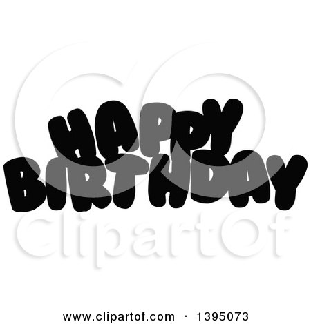 Clipart of Black Happy Birthday Letters - Royalty Free Vector Illustration by Liron Peer