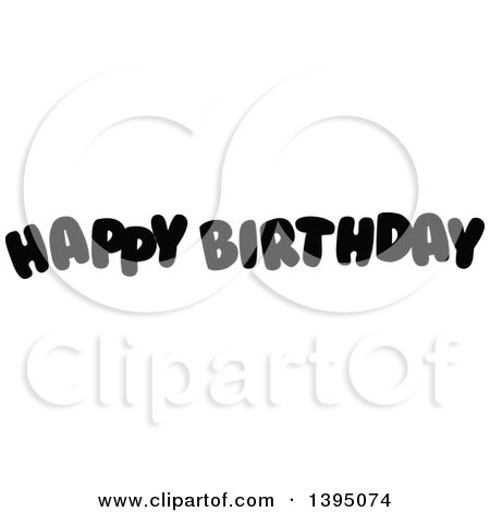 Clipart of Black Happy Birthday Letters - Royalty Free Vector Illustration by Liron Peer