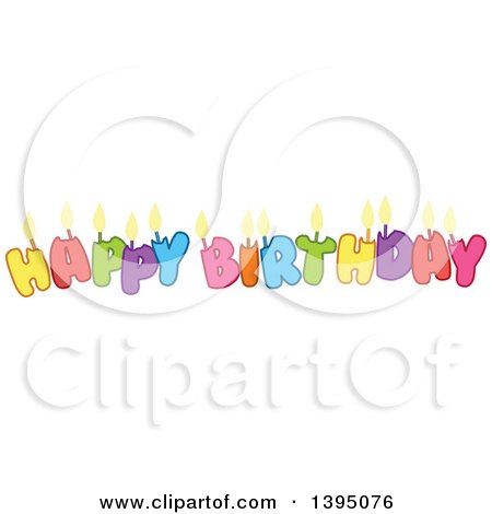 Clipart of Happy Birthday Candle Letters - Royalty Free Vector Illustration by Liron Peer