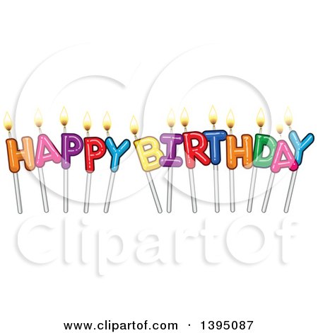 Clipart of Happy Birthday Candle Letters on Sticks - Royalty Free Vector Illustration by Liron Peer