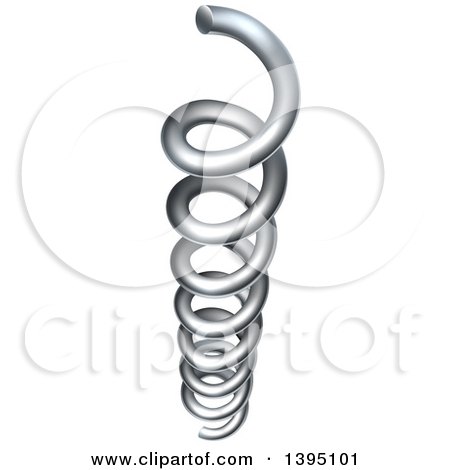 Clipart of a 3d Silver Coil Spring - Royalty Free Vector Illustration by AtStockIllustration