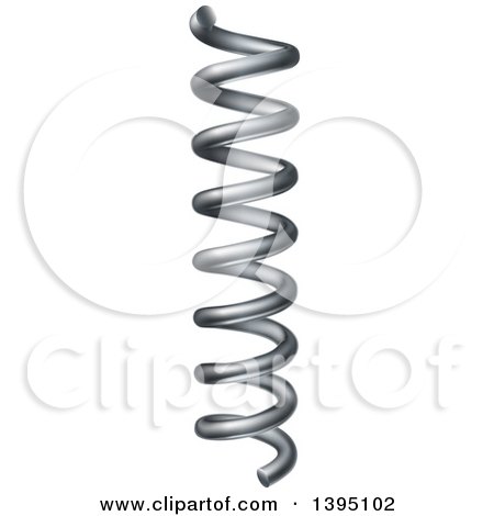 Clipart of a 3d Silver Coil Spring - Royalty Free Vector Illustration by AtStockIllustration