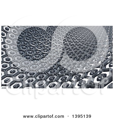 Clipart of a 3d Abstract Metal Hexagon Textured Background - Royalty Free Illustration by KJ Pargeter