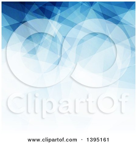 Clipart of a White and Blue Geometric Background - Royalty Free Vector Illustration by KJ Pargeter