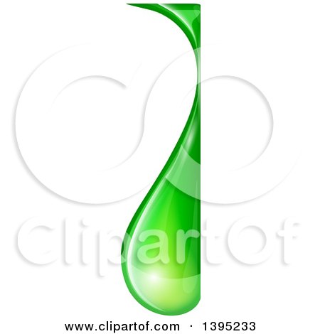 Clipart of a Reflective Green Biofuel or Slime Droplet Border - Royalty Free Vector Illustration by dero