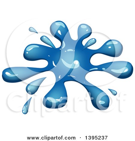 Clipart of a Blue Water Splash - Royalty Free Vector Illustration by dero