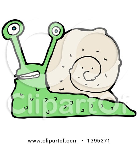 Clipart of a Cartoon Snail - Royalty Free Vector Illustration by lineartestpilot