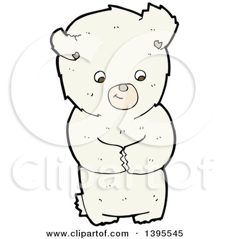 Clipart of a Cartoon Polar Bear - Royalty Free Vector Illustration by lineartestpilot