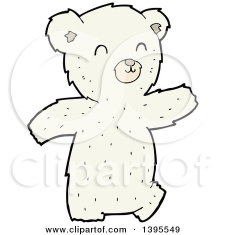 Clipart of a Cartoon Polar Bear - Royalty Free Vector Illustration by lineartestpilot