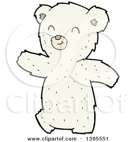 Clipart of a Cartoon Polar Bear - Royalty Free Vector Illustration by lineartestpilot