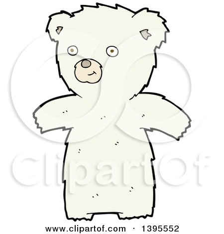 Clipart of a Cartoon Polar Bear - Royalty Free Vector Illustration by lineartestpilot