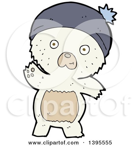 Clipart of a Cartoon Polar Bear - Royalty Free Vector Illustration by lineartestpilot