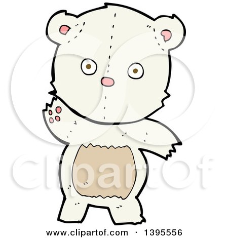Clipart of a Cartoon Polar Teddy Bear - Royalty Free Vector Illustration by lineartestpilot