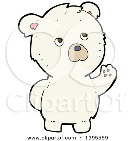 Clipart of a Cartoon Polar Bear - Royalty Free Vector Illustration by lineartestpilot