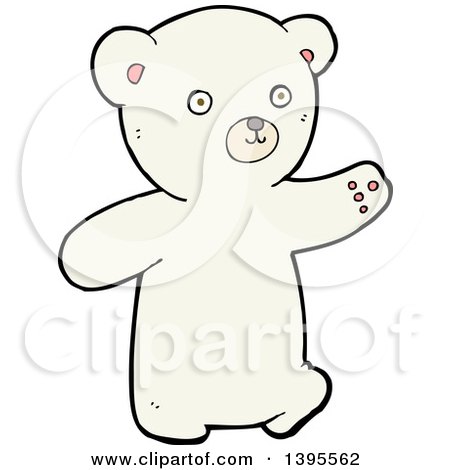 Clipart of a Cartoon Polar Bear - Royalty Free Vector Illustration by lineartestpilot