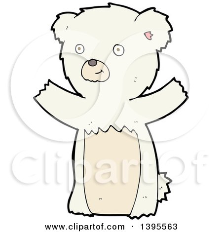 Clipart of a Cartoon Polar Bear - Royalty Free Vector Illustration by lineartestpilot