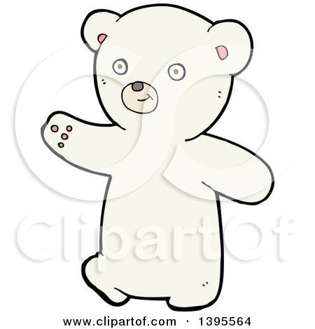 Clipart of a Cartoon Polar Bear - Royalty Free Vector Illustration by lineartestpilot