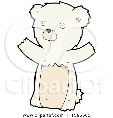 Clipart of a Cartoon Polar Bear - Royalty Free Vector Illustration by lineartestpilot