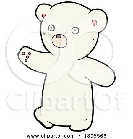 Clipart of a Cartoon Polar Bear - Royalty Free Vector Illustration by lineartestpilot