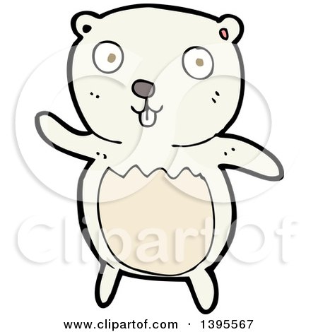 Clipart of a Cartoon Polar Bear - Royalty Free Vector Illustration by lineartestpilot