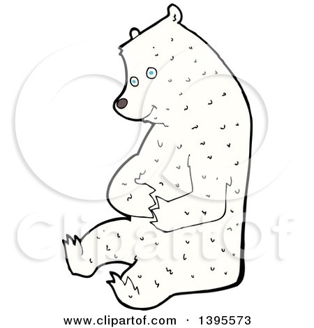 Clipart of a Cartoon Polar Bear - Royalty Free Vector Illustration by lineartestpilot