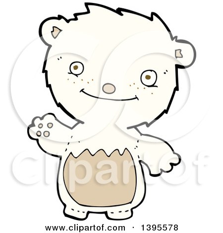 Clipart of a Cartoon Polar Bear - Royalty Free Vector Illustration by lineartestpilot