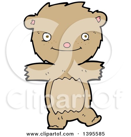 Clipart of a Cartoon Brown Bear - Royalty Free Vector Illustration by lineartestpilot