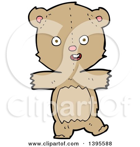 Clipart of a Cartoon Brown Teddy Bear - Royalty Free Vector Illustration by lineartestpilot