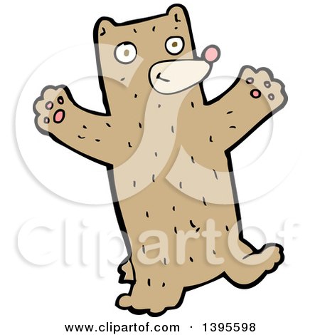 Clipart of a Cartoon Brown Bear - Royalty Free Vector Illustration by lineartestpilot