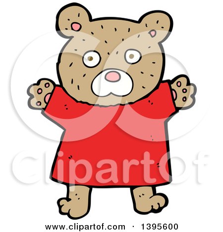 Clipart of a Cartoon Brown Bear - Royalty Free Vector Illustration by lineartestpilot