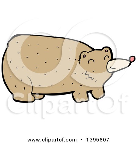 Clipart of a Cartoon Brown Bear - Royalty Free Vector Illustration by lineartestpilot