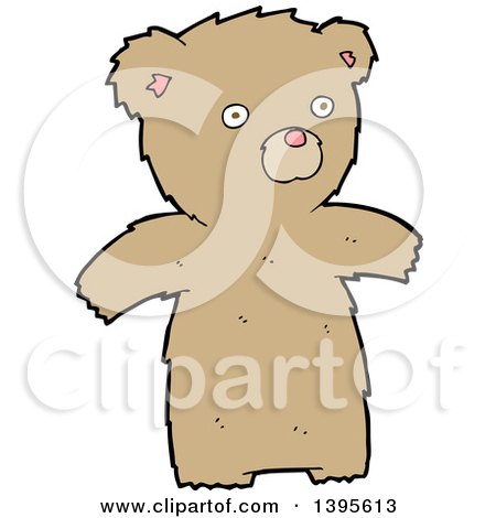 Clipart of a Cartoon Brown Bear - Royalty Free Vector Illustration by lineartestpilot