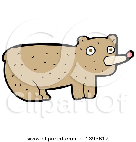 Clipart of a Cartoon Brown Bear - Royalty Free Vector Illustration by lineartestpilot