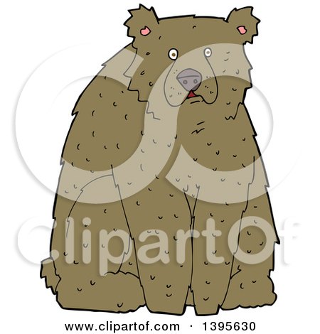 Clipart of a Cartoon Brown Bear - Royalty Free Vector Illustration by lineartestpilot