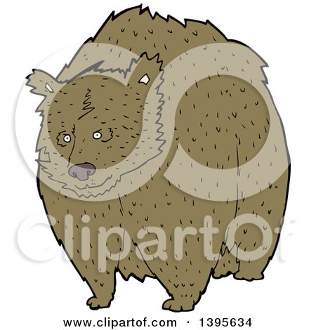 Clipart of a Cartoon Brown Bear - Royalty Free Vector Illustration by lineartestpilot